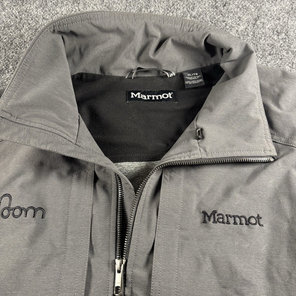 Marmot Mens Windbreaker‎ Jacket Size XL  Gray Zip Up Lined Embroidered Logo - Picture 2 of 11